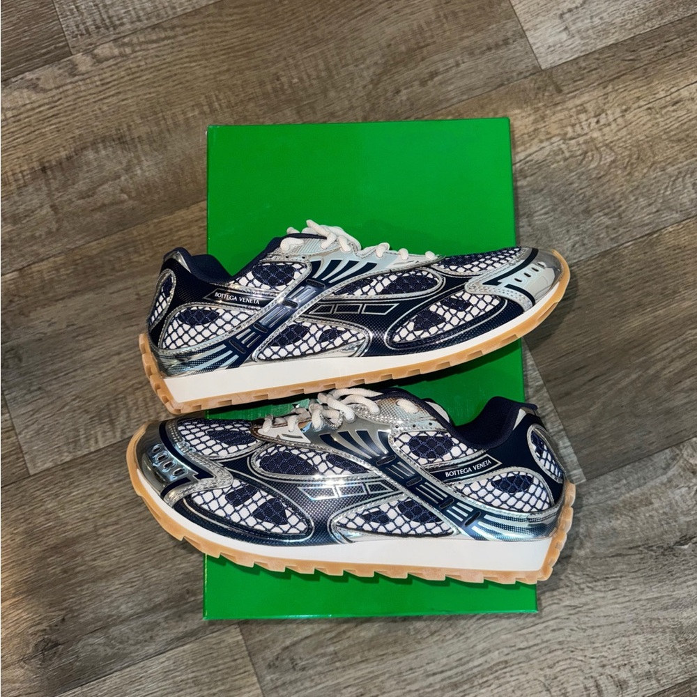 Bottega Veneta Orbit Navy Blue Sneakers